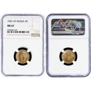 Russia 5 Roubles 1902 AP NGC MS67