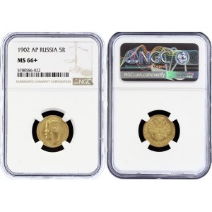 Russia 5 Roubles 1902 AP NGC MS66+