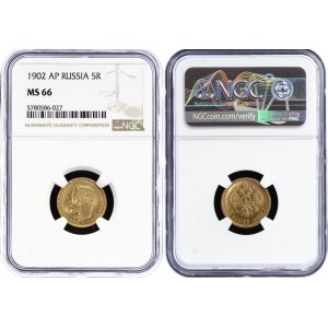 Russia 5 Roubles 1902 AP NGC MS66
