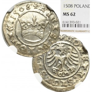 Sigismund I the Old, Halfgroat 1508, Cracow - NGC MS62