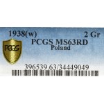 II RP, 2 grosze 1938 - PCGS MS63 RD