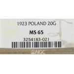 II Republic of Poland, 20 groschen 1923 - NGC MS65