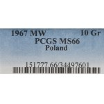 PRL, 10 groszy 1967 - PCGS MS66