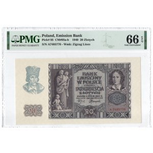 GG, 20 złotych 1940 A - PMG 66EPQ