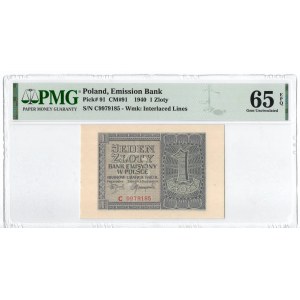 GG, 1 złoty 1940 C - PMG 65EPQ