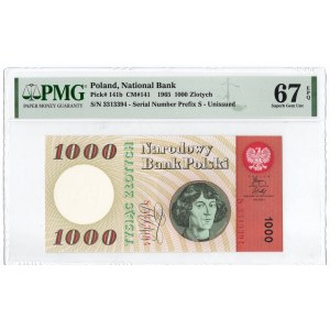 PRL, 1000 złotych 1965 S - PMG 67EPQ