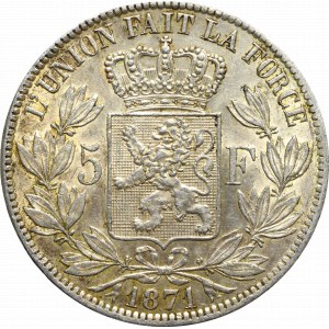 Belgium, 5 francs 1871