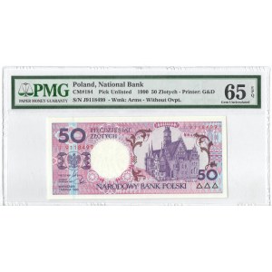 IIIRP, 50 złotych 1990 - J - PMG 65 EPQ