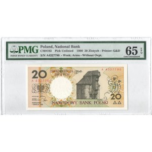 IIIRP, 20 złotych 1990 - A - PMG 65 EPQ