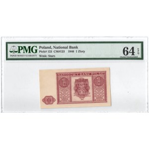 PRL, 1 złoty 1946 - PMG 64EPQ