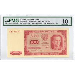 PRL, 100 złotych 1948 KH - PMG40