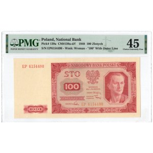 PRL, 100 złotych 1948 EP - PMG45
