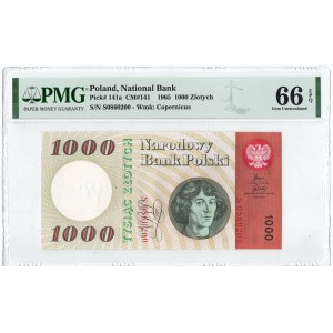 PRL, 1000 złotych 1965 S - PMG 66EPQ