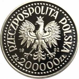 III RP, 200.000 złotych 1992 Władysław III Warneńczyk - półpostać próba Ni