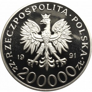 III RP, 200.000 złotych 1991 TORWID - Próba Ni