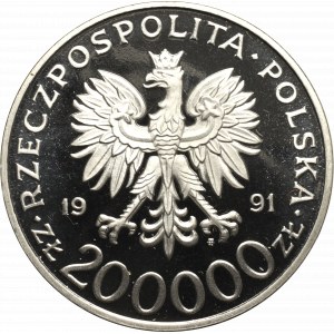 III RP, 200.000 złotych 1991 Gen. Okulicki Niedźwiadek - Próba Ni