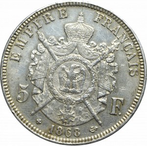 Francja, 5 franków 1868 BB