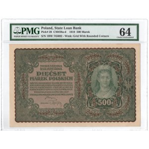 II RP, 500 marek polskich 1919 I SERJA BW - PMG 64