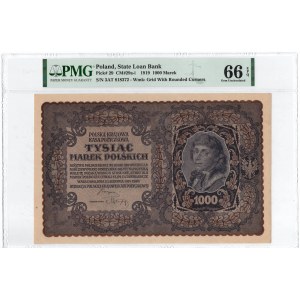 II RP, 1000 marek polskich 1919 III SERJA AT - PMG 66EPQ