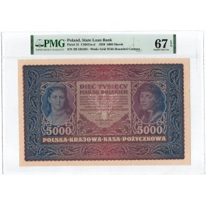 II RP, 5000 marek polskich 1920 II SERJA R - PMG 67EPQ