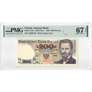 PRL, 200 złotych 1976 L - PMG 67EPQ