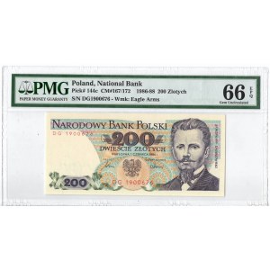 PRL, 200 złotych 1986 DG - PMG 66EPQ