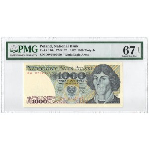 PRL, 1000 złotych 1982 DW - PMG 67EPQ