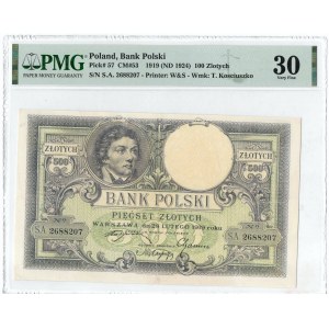 II RP, 500 złotych 1919 S.A. - PMG 30