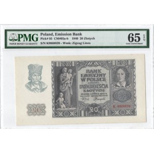 GG, 20 złotych 1940 K - PMG 65EPQ