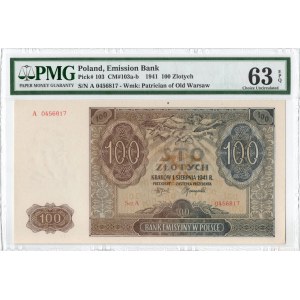 GG, 100 złotych 1941 A - PMG 63EPQ