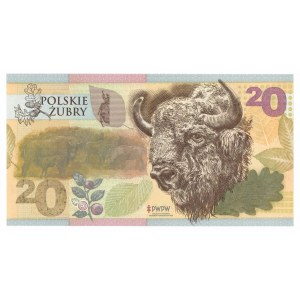 PWPW, 20 złotych (2019) CO - Polskie żubry