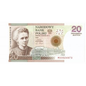 III RP, 20 złotych, Maria Skłodowska-Curie