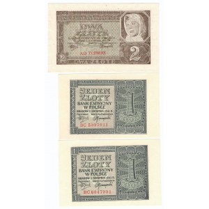 GG, 1-2 złoty 1941 - zestaw (3 egzemplarze)