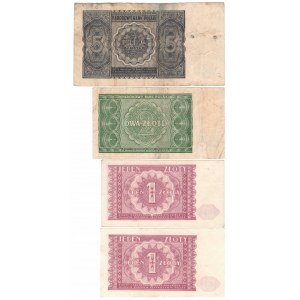 PRL, 1-5 złotych 1946 - zestaw (4 egzemplarze)