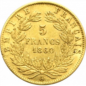 Francja, 5 franków 1860