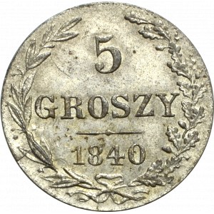 Zabór rosyjski, Mikołaj I, 5 groszy 1840