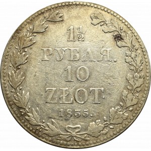 Congress Poland, Nicholas I, 1-1/2 rouble=10 zloty 1835 MW, Warsaw