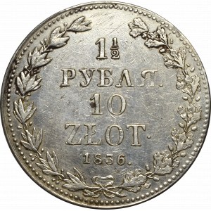 Poland under Russia, Nicholas I, 1-1/2 rouble=10 zloty 1836 MW, Warsaw