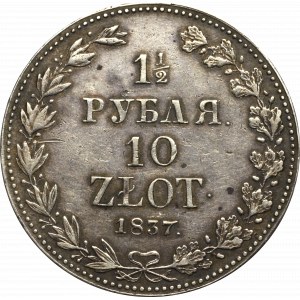 Poland under Russia, Nicholas I, 1-1/2 rouble=10 zloty MW, Warsaw