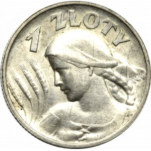 II RP, 1 złoty 1925 (z kropką), Lodnyn Kobieta i kłosy