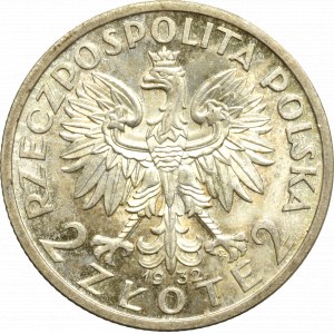 II RP, 2 złote 1932 Głowa kobiety - doskonała !