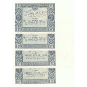 II RP, 5 złotych 1930 DM i CO - zestaw (4 egzemplarze)