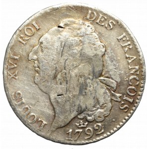 France, Louis XVI, Ecu 1792, Touluse