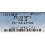 III RP, 200.000 zloty 1991 John Paul II Specimen PCGS SP70
