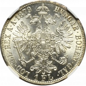 Austro-Węgry, Franciszek Józef, 1 floren 1879 - NGC MS63+