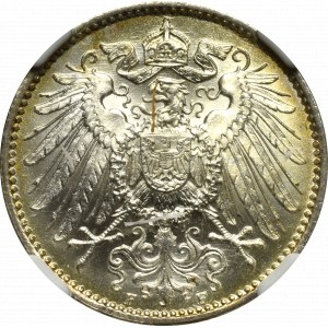 Germany, 1 mark 1915 F, Stuttgart - NGC MS67