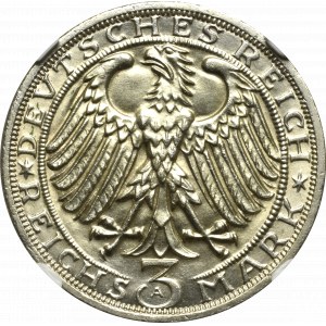 Germany, Weimar Republic, 3 mark 1929 Naumburg - NGC MS64