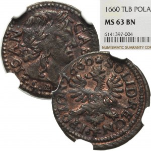Jan II Kazimierz, Szeląg 1660, Ujazdów - NGC MS63 BN
