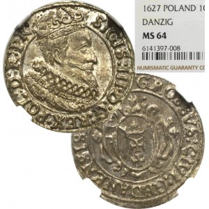 Sigismund III, Groschen 1627, Danzig - NGC MS64