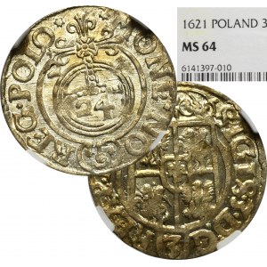 Zygmunt III Waza, Półtorak 1621, Bydgoszcz - SIGIS NGC MS64